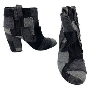 Laurence Dacade Womens Ankle Booties Black Patchwork  Pull On Sz 4.5 French 35